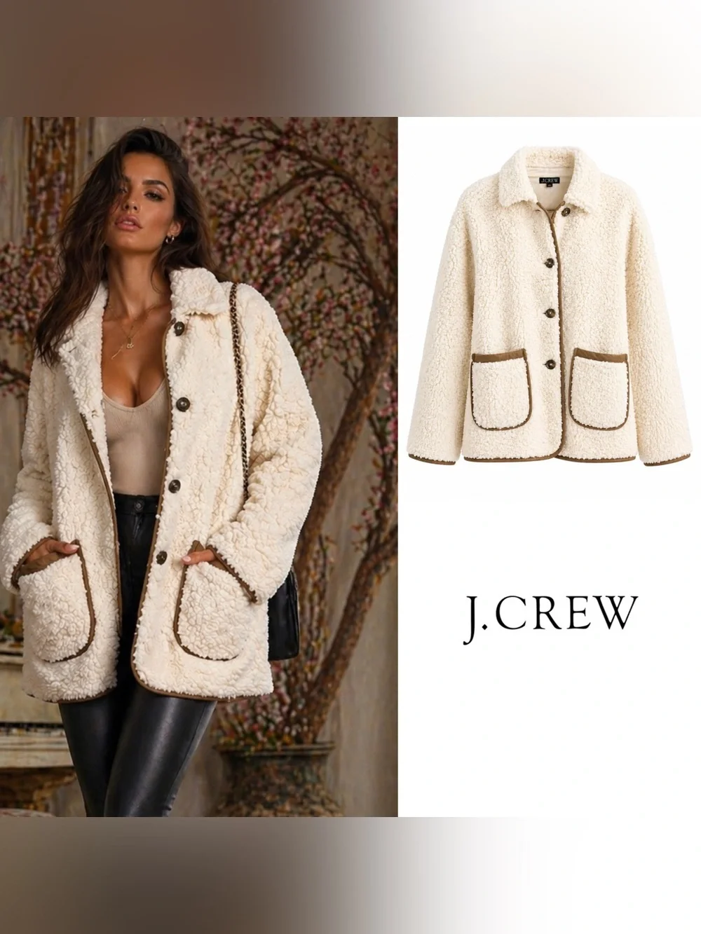 NEW J.Crew faux sherpa teddy barn jacket - Picture 1 of 10